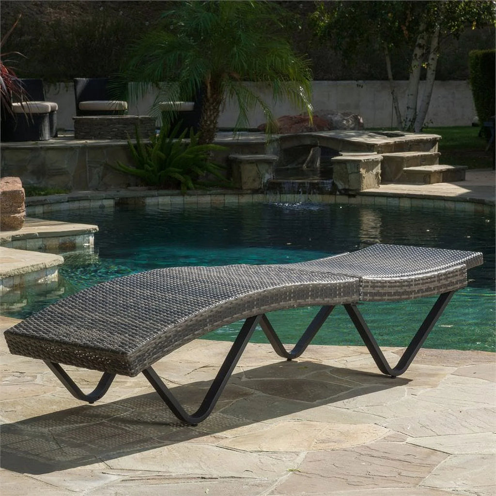 Grey Single Chaise Lounger P287798