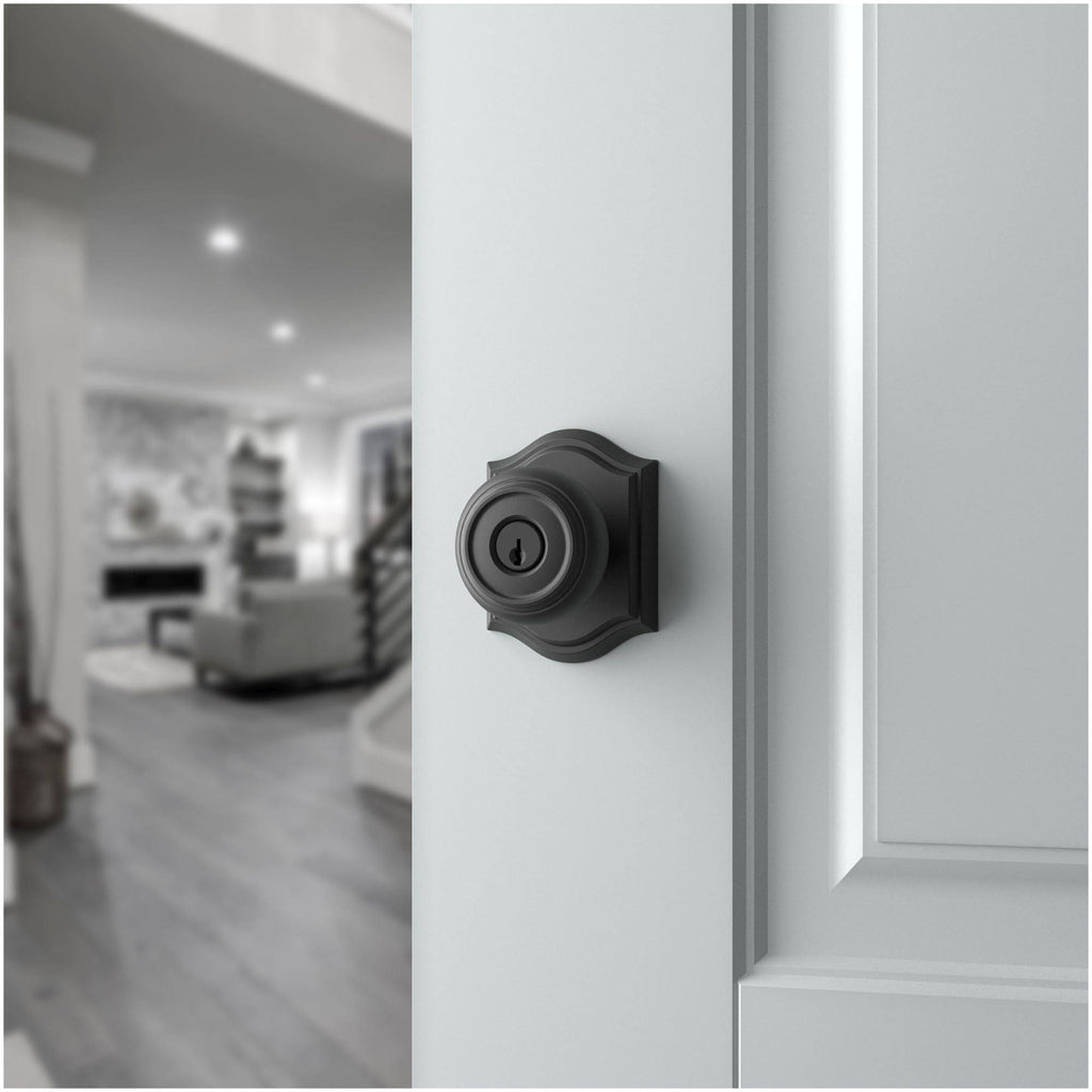 Satin Black Single Cylinder Keyed Entry Door Knob K4341