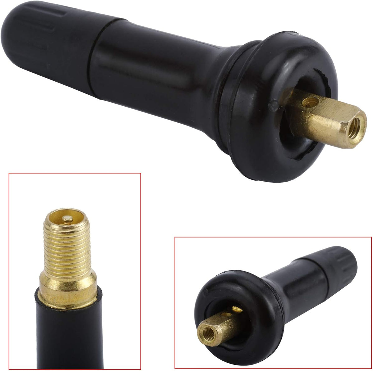 100 PCS Tire Pressure Sensor Rubber Valve Stems with Screws Pack of 2 S455