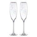 Silver Peony Crystal Toasting Flutes T1351