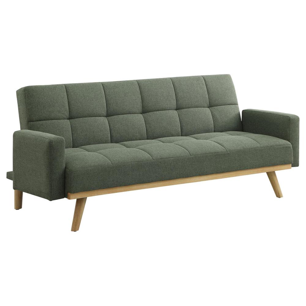 Sage Green Fabric Upholstered Convertible Sofa Bed I417