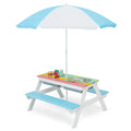 Kids Picnic Table with Umbrella Green G8291