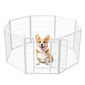 32 Inch 8 Panels Heavy Duty Metal Portable Pet Playpen J93029