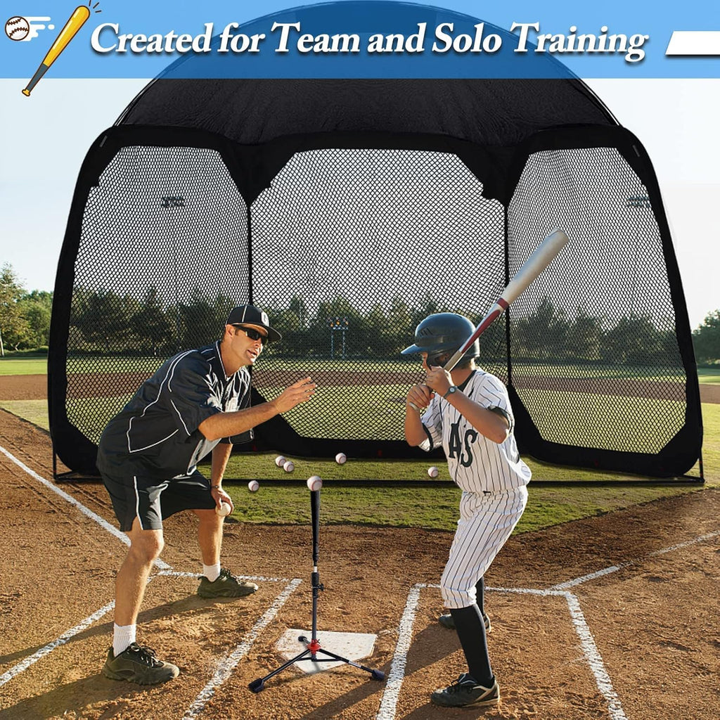 12 X6 X9.5FT Portable Baseball Batting Net with Carry Bag P53403