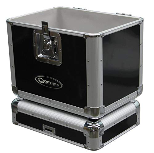 Black Stackable Record Utility Case for 70 12" Vinyl Records N158