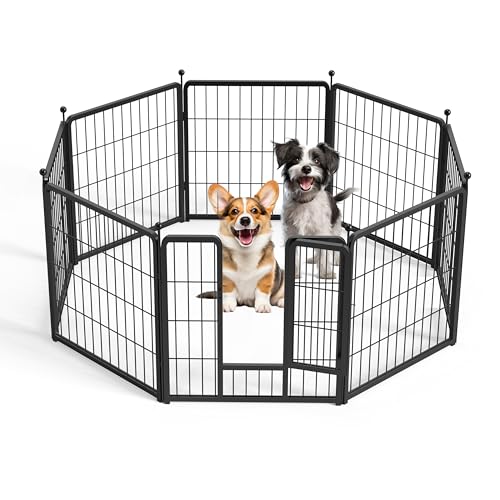 32 Inch 8 Panels Heavy Duty Metal Portable Pet Playpen J93029