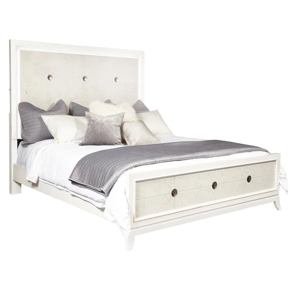 Queen Wood Panel Bed with LED Lights F87577