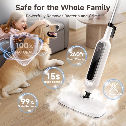 12-in-1 Steam Mop Detachable Handheld Steam Cleaner T438