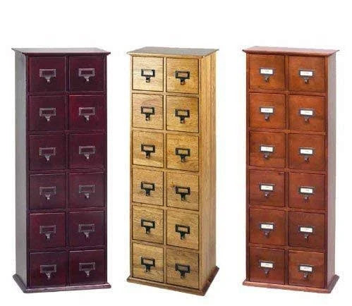 40x22 12-Drawer Oak Media Storage Cabinet F537610