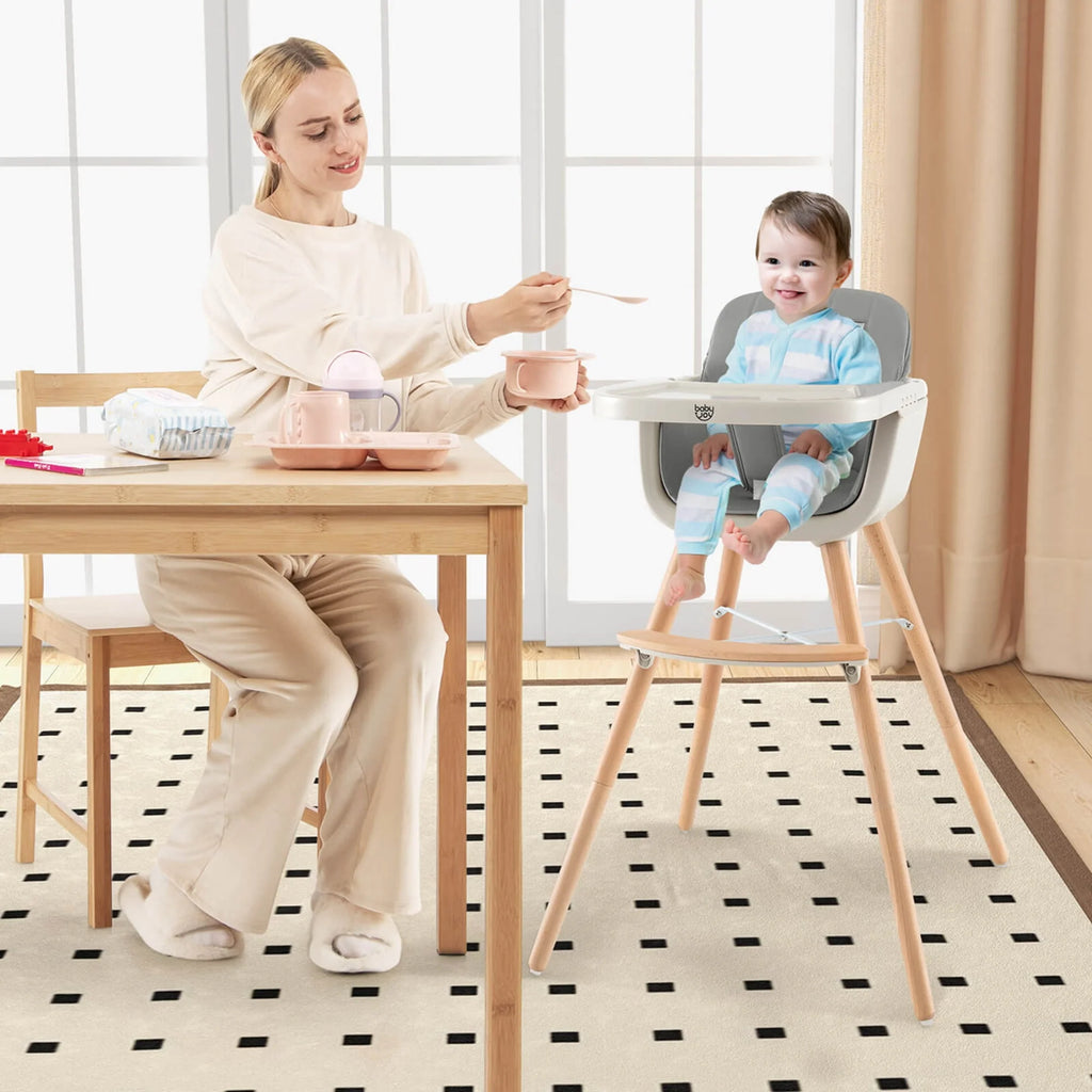3 in 1 Convertible Wooden High Chair Beige W353131