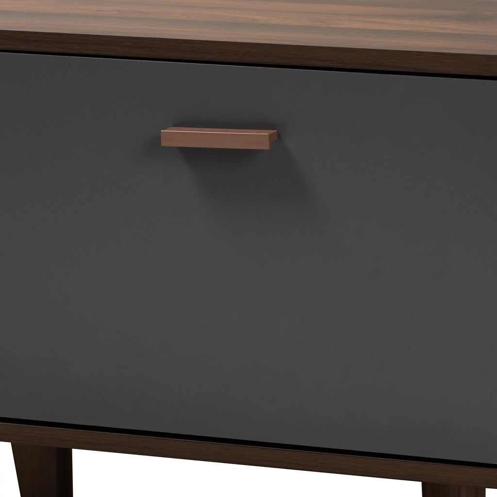 Walnut Brown and Grey Finished Wood TV Stand E468779