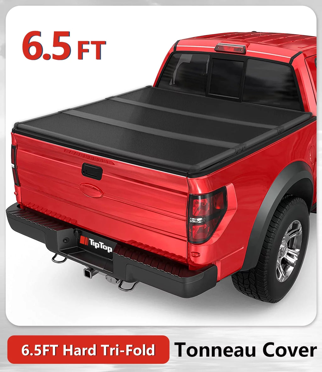 Tri-Fold Hard Tonneau Cover Truck Bed FRP 6.5ft Bed K688219