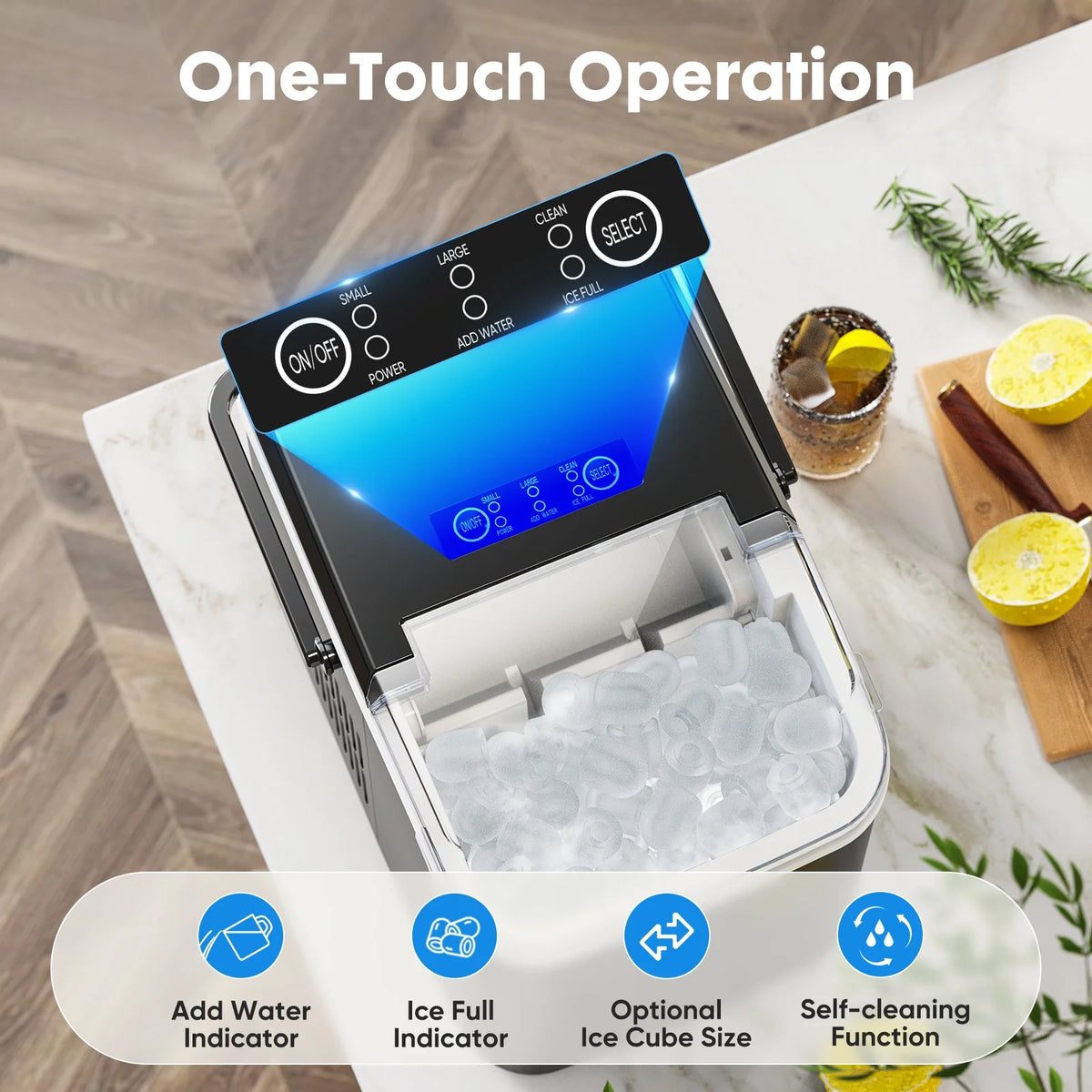 Portable 1.5L Electric Ice Maker Black H776