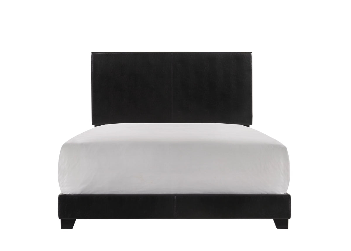 Black Faux Leather Full Bed I27357