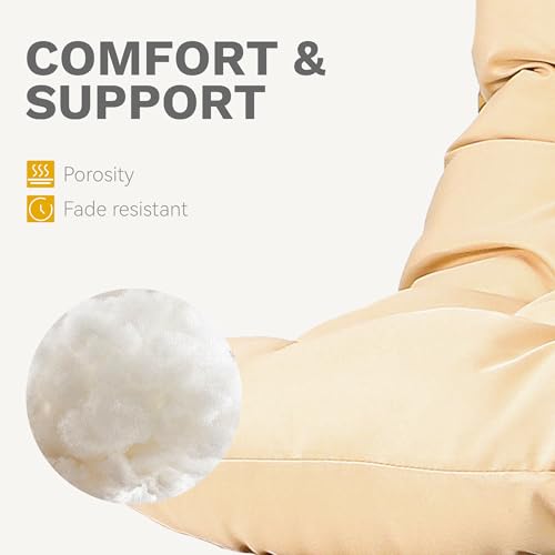 Egg Swing Chair with Stand Wicker Egg Chair with Cushions Beige F315864