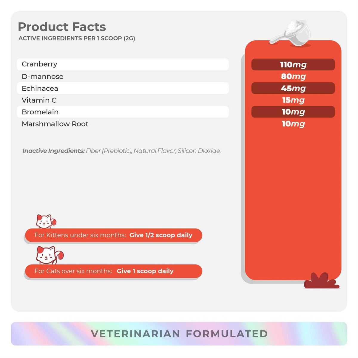 Cranberry Incontinence & Urinary Tract Support Powder Supplement for Cats F403313