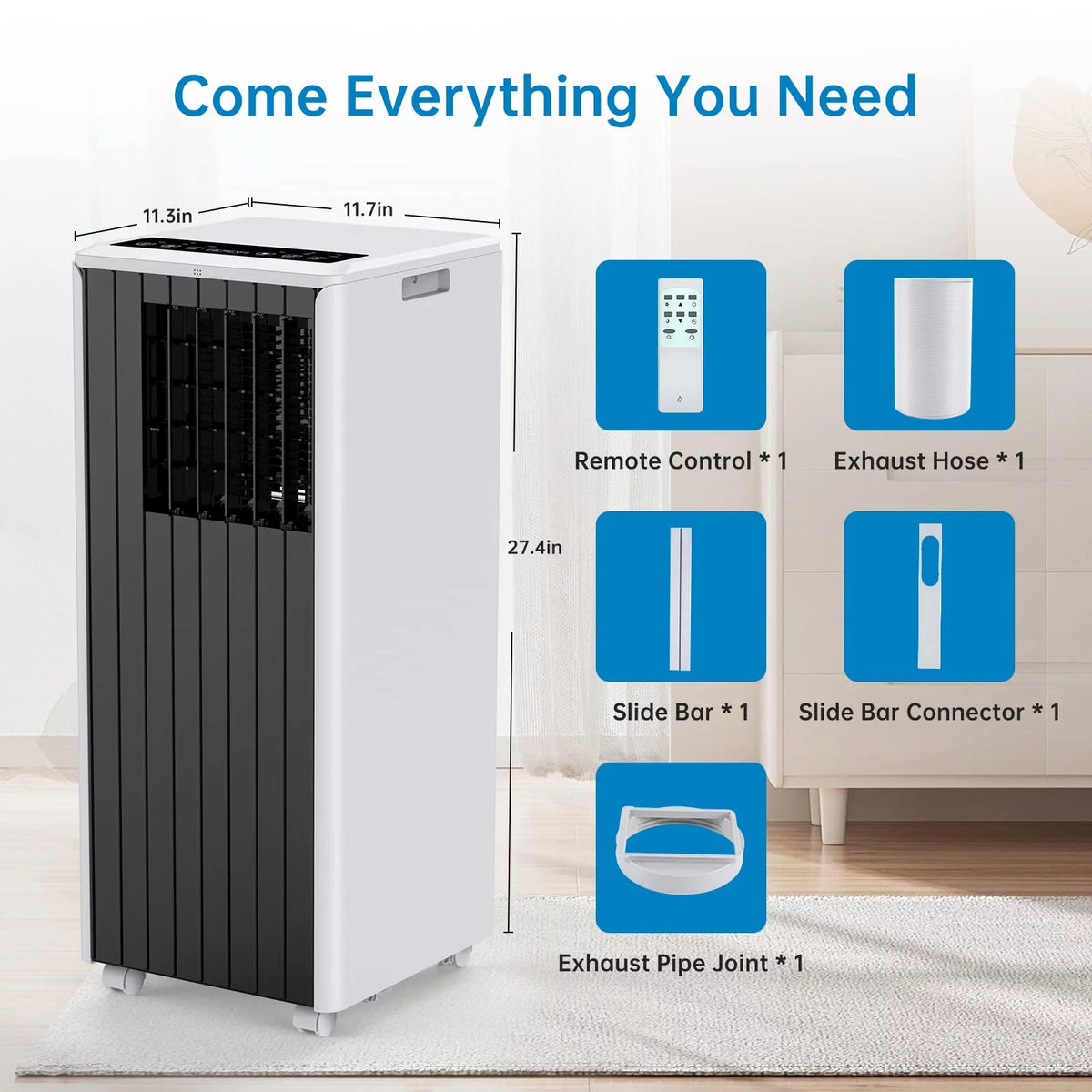 8000 BTU Portable Air Conditioner with Remote Control S885940