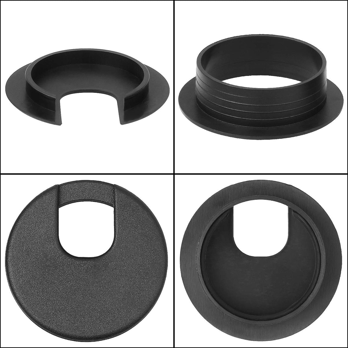 2 Desk Grommet Black, 30PACK Wire Cable Hole Cover PC Computer Desk Plastic Grommet Cord, Tidy Cable Wire Grommet for Office PC Computer Desk Cord Management, (50mm Mounting Hole Diameter) Pack of 2 F8749