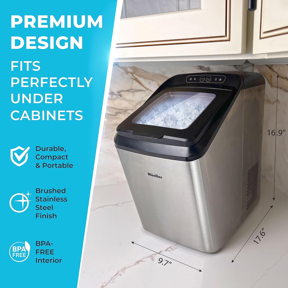 Countertop Nugget Ice Maker, 30 lbs Daily, 3 QT Tank I99923