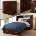 Walnut Wood Twin Extra Long Murphy Bed Chest Z237
