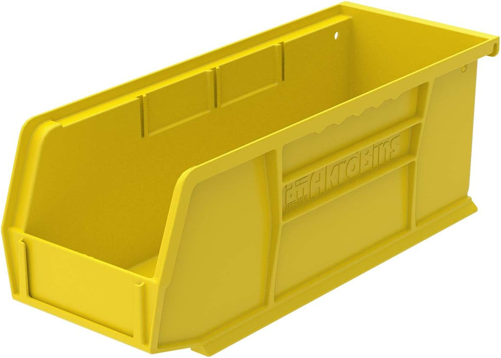 Plastic Storage Bin Hanging Stacking Containers, 11-Inch x 4-Inch x 4-Inch, Stone, 12-Pack U1732