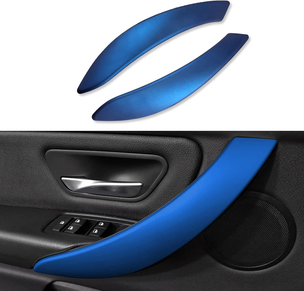 Blue ABS Car Sticker Decal Multimedia Panel Frame Trim Cover A352