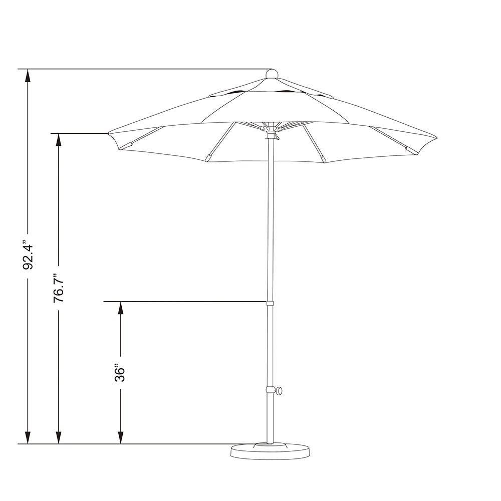 7.5' Fiberglass Market Umbrella Champagne Olefin D115