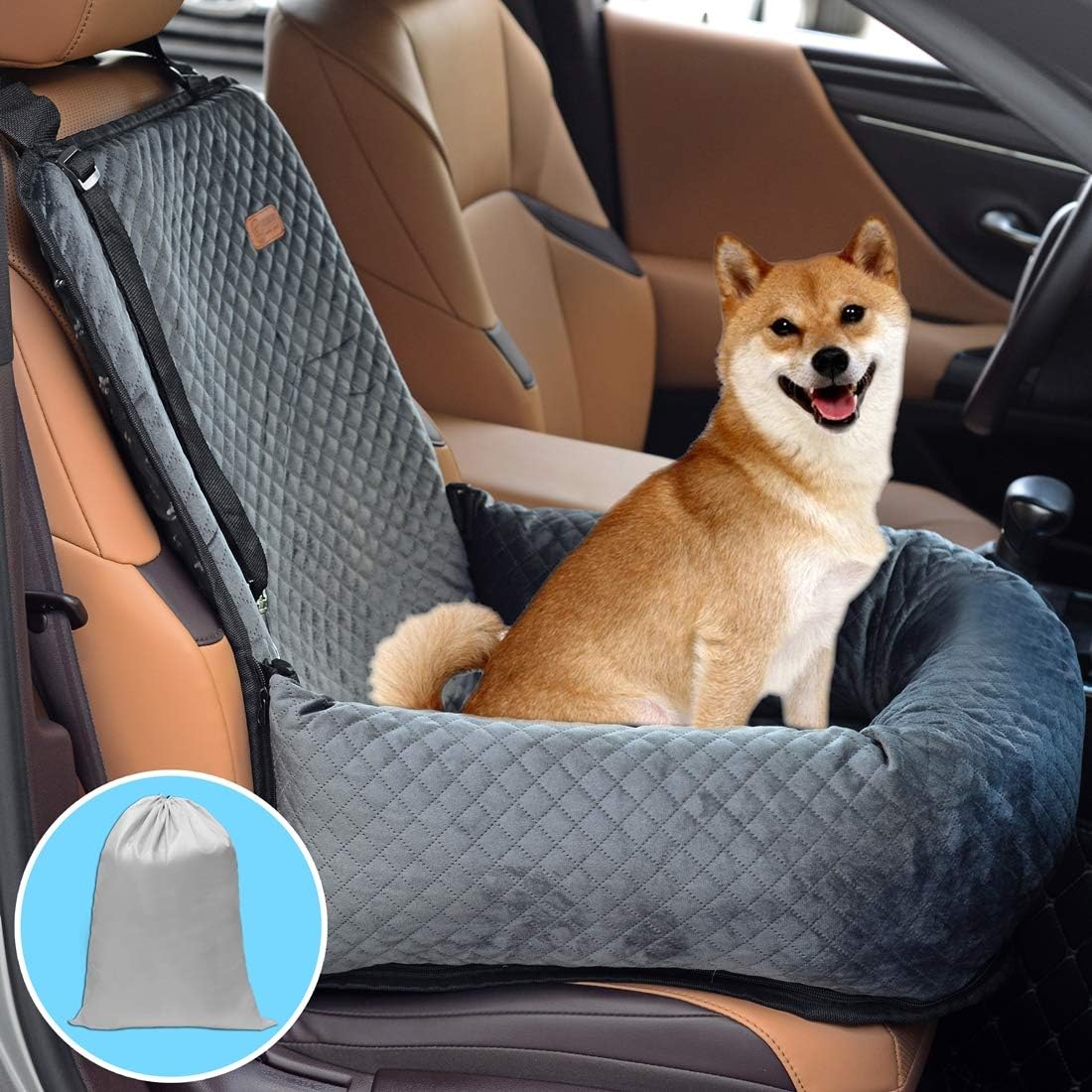 Gray Dog Car Seat Pet Travel Safety Seat W701780