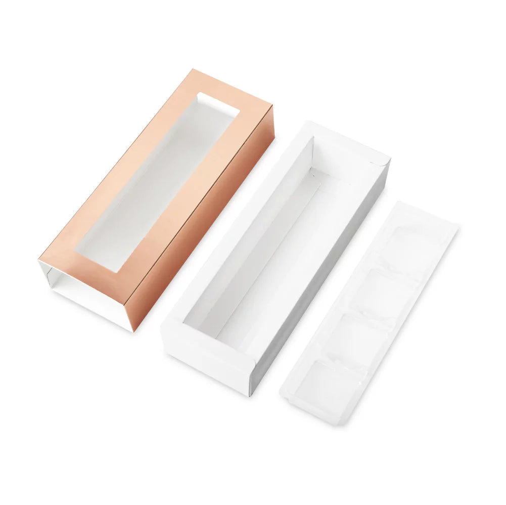 20 Rose Gold Truffle Box with 4-Piece Plastics Tray Q252151