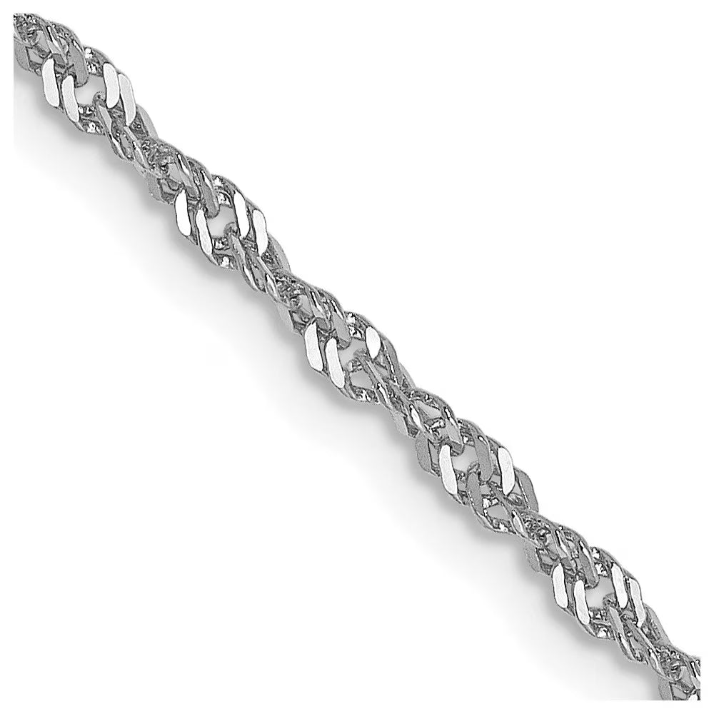 10k White Gold Singapore Chain Necklace 16inch C5597