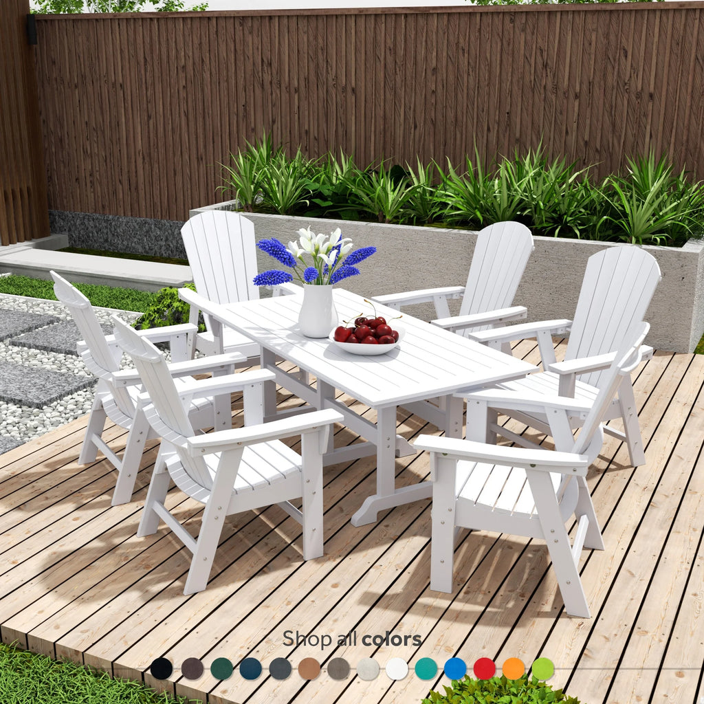 7-Piece All Weather Outdoor Dining Set with Armchairs B53145