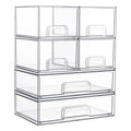 Clear Plastic Stackable Storage Drawers Set of 6 U2374