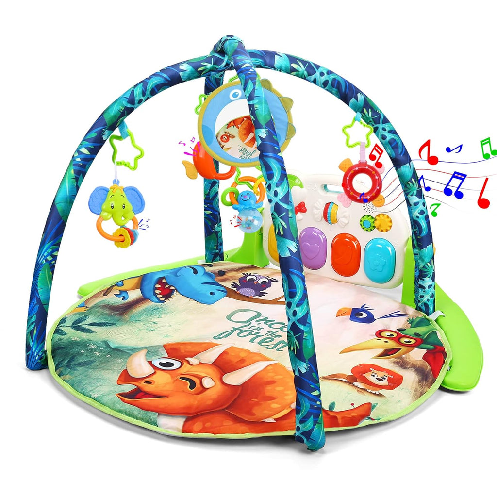 Baby Gym Play Mat with 5 Sensory Teether Toys, Musical Activity Center, Pack of 2 P43854