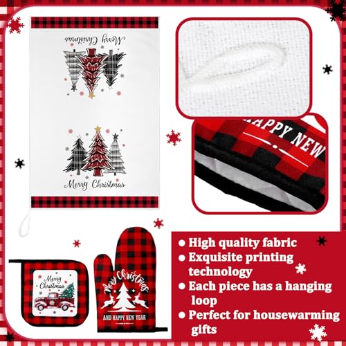8 Pcs Christmas Kitchen Towels Oven Mitts and Pot Holders Set R86480