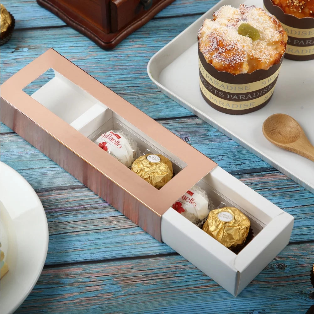 20 Rose Gold Truffle Box with 4-Piece Plastics Tray Q252151
