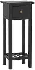 Narrow Acacia Wood Side Table with Drawer Q74815