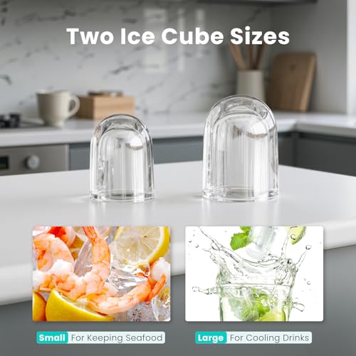 Nugget Ice Maker Machine, 26lbs in 24Hrs, Auto-Cleaning Portable with Basket and Scoop, White Z773