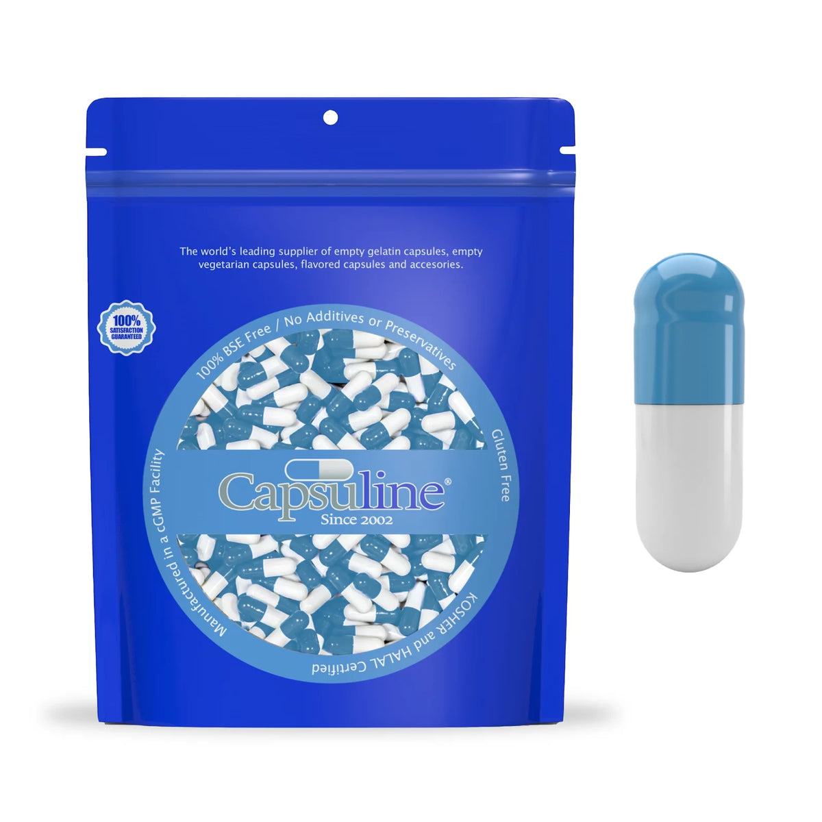 00 Empty Vegetarian Capsules Blue/White 1000 Count X92967