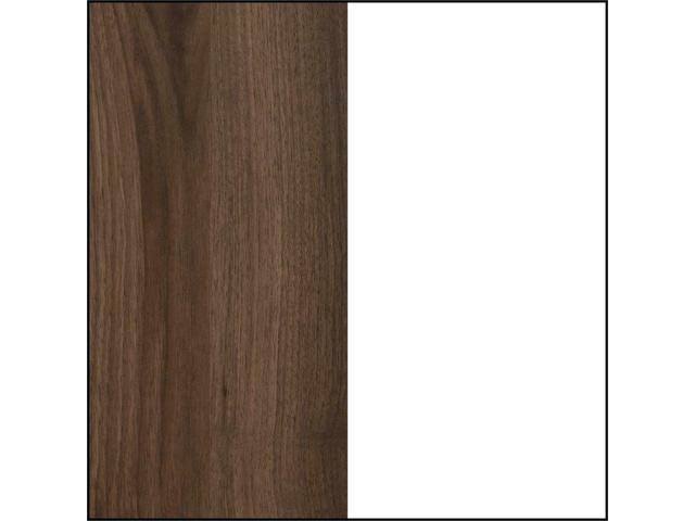 Twin Natural Walnut and Pure White Bed N962