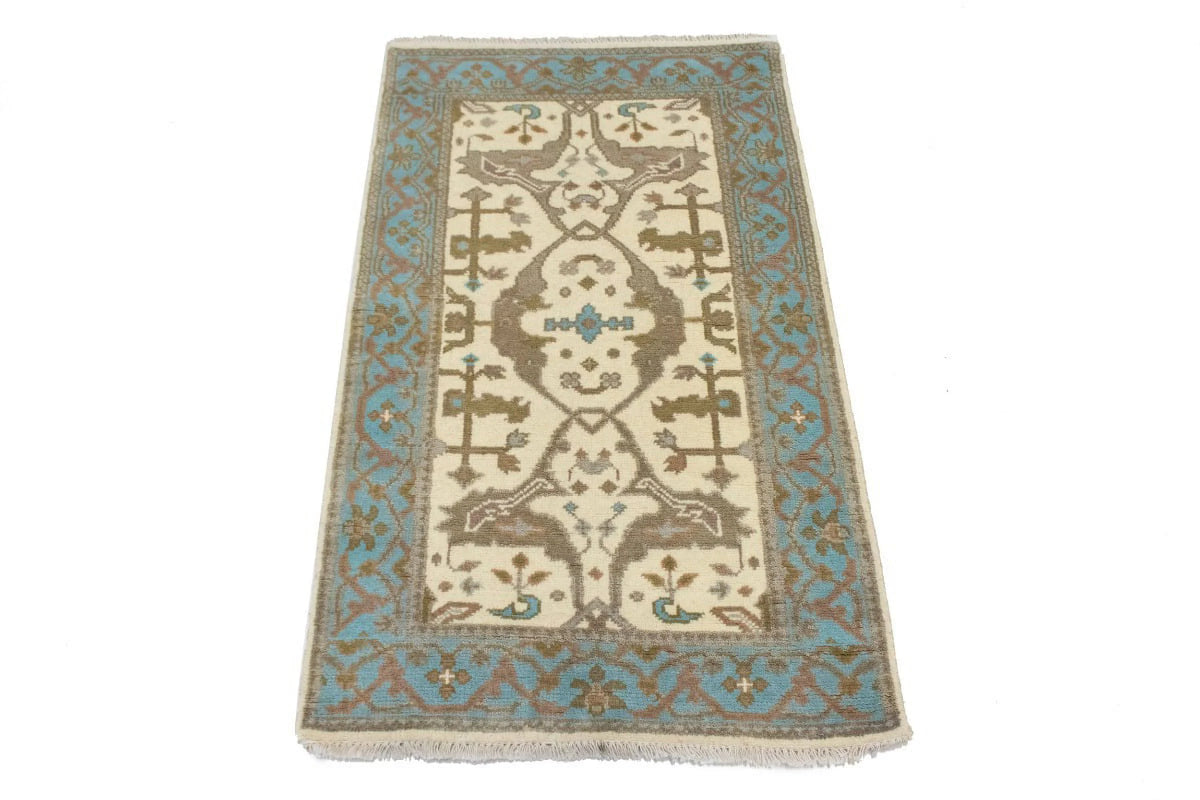Cream Floral 3X5 Oriental Rug X61951