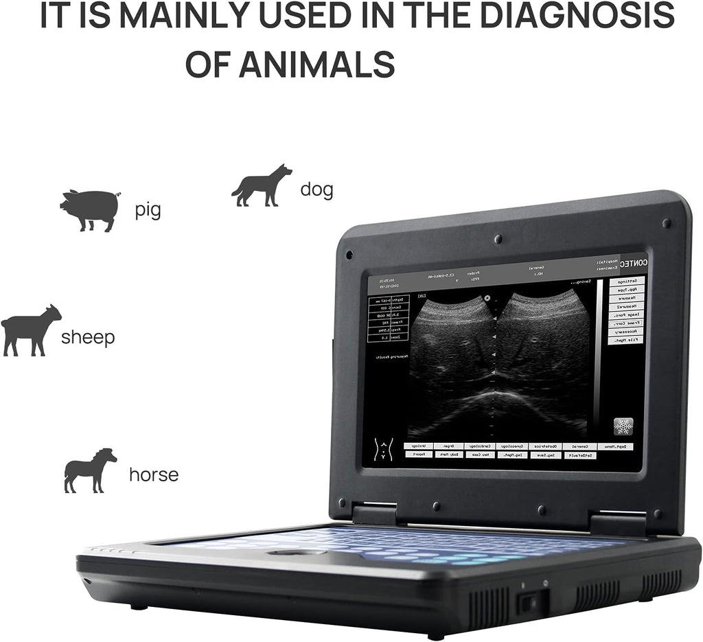 Veterinary Ultrasound Scanner with Convex & Rectal Linear Probe C947