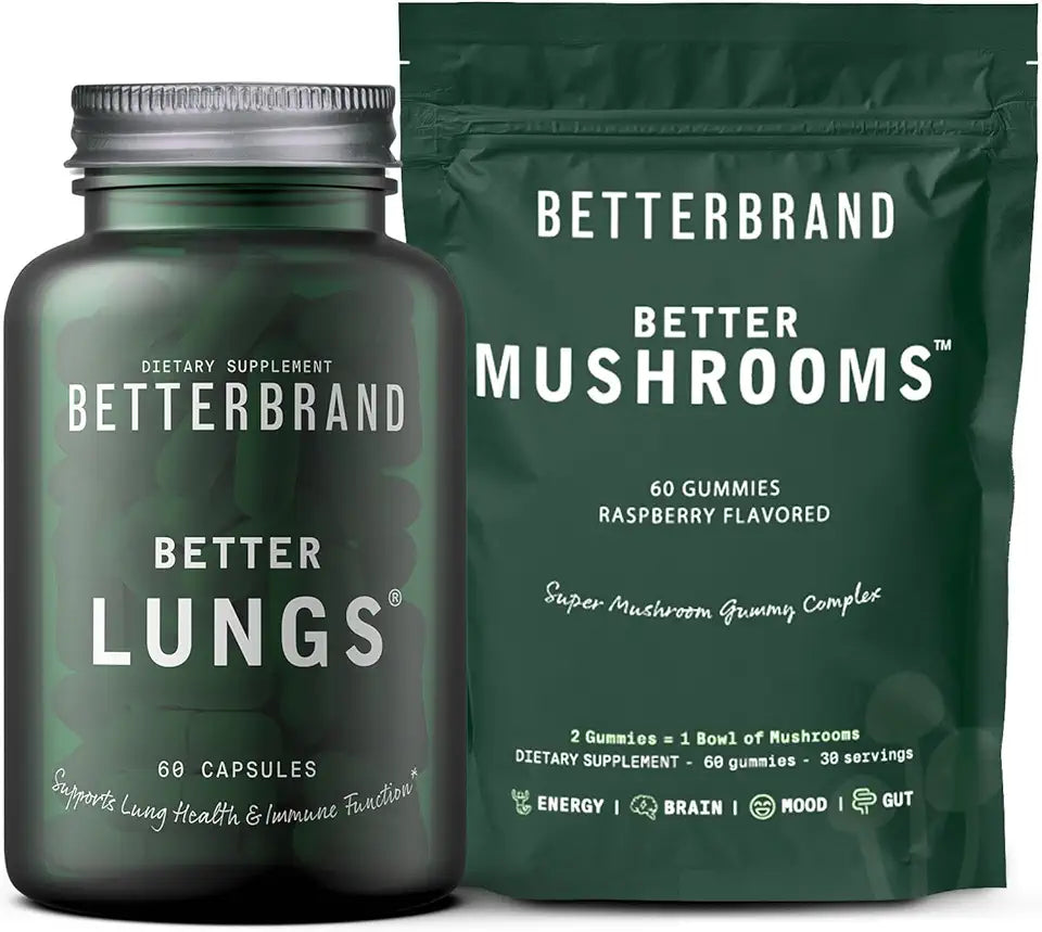 Lung Health Supplement & Mushroom Gummies Bundle N200380