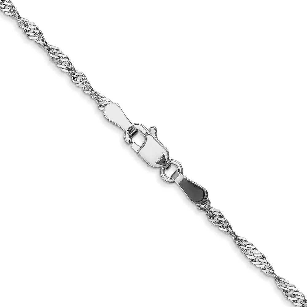 10k White Gold Singapore Chain Necklace 16inch C5597