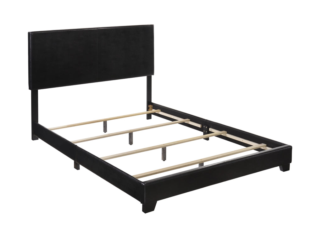 Black Faux Leather Full Bed I27357