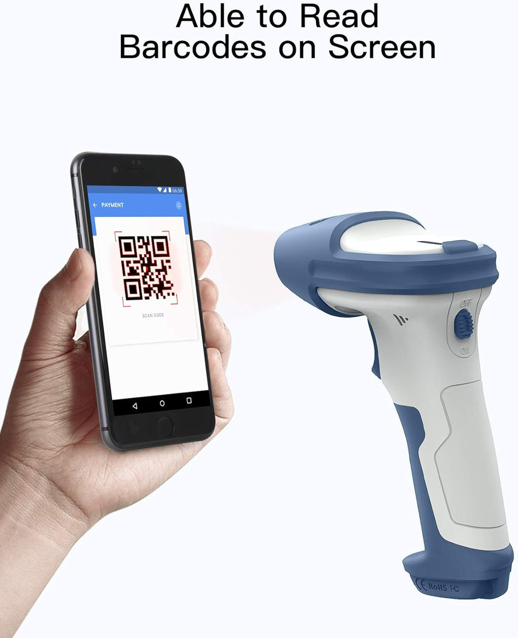 Bluetooth 5.0 Wireless 2D Barcode Scanner G90557