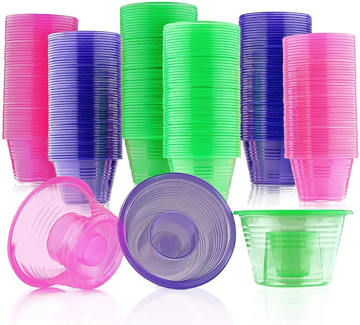 Neon Plastic 3.75oz Shot Glasses with 1oz Inner Shot Cups K5527