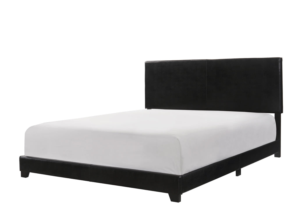 Black Faux Leather Full Bed I27357