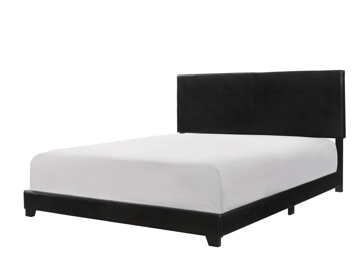 Black Faux Leather Full Bed I27357