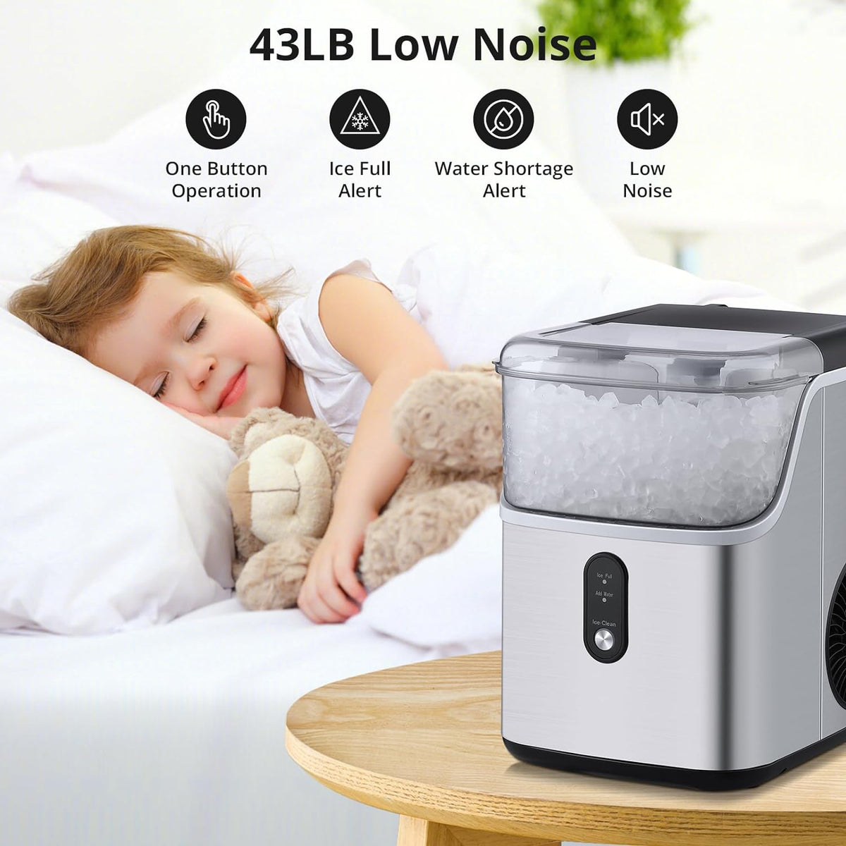 Countertop Nugget Ice Maker with Self-Cleaning J19172
