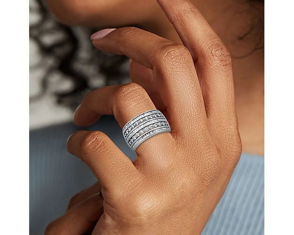 14K White Gold Diamond Eternity Band Size 10.5 M86999